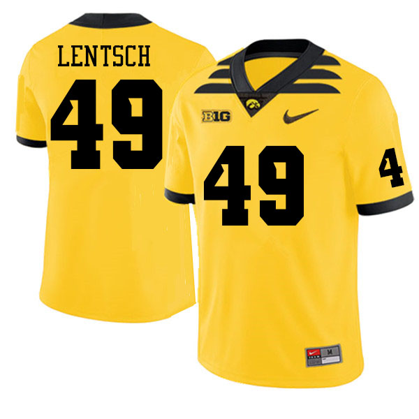 Men #49 Andrew Lentsch Iowa Hawkeyes College Football Jerseys Sale-Gold